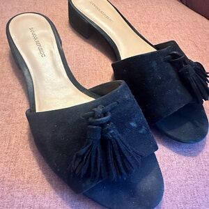 Banana Republic Black Suede Women's Slide Sandals